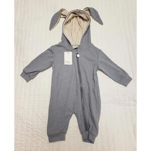 NWT Kids Tales Bunny Ears Hooded Long Sleeves Baby Girl/Boy Romper, Sz 18-24M